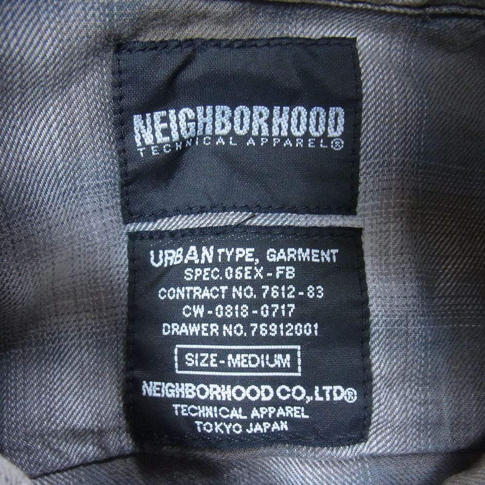 NEIGHBORHOOD ネイバーフッド ARNH-SH-02 オンブレ チェック ワーク シャツ グレー系 M【中古】