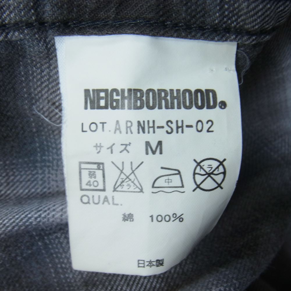 NEIGHBORHOOD ネイバーフッド ARNH-SH-02 オンブレ チェック ワーク シャツ グレー系 M【中古】