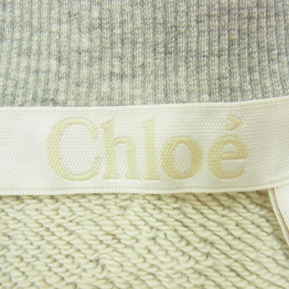Chloe クロエ 18SJH81-18S184 Logo printed cotton jersey sweatshirt ロゴ プリント コットン スウェット グレー系 XS【中古】
