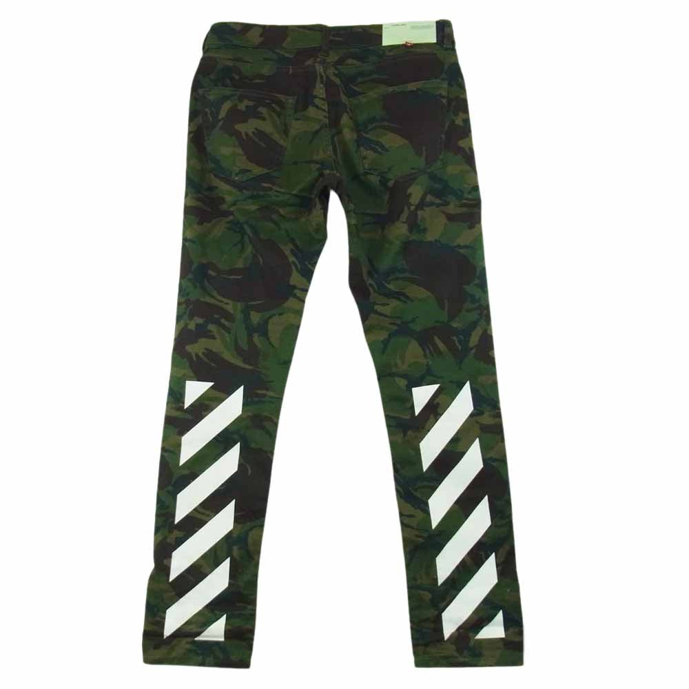 OFF-WHITE オフホワイト OMYA003S18814022 カモフラ ボタンフライ パンツ カーキ系 30【中古】