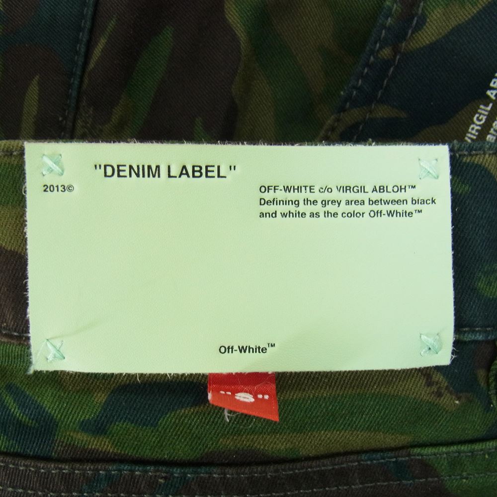 OFF-WHITE オフホワイト OMYA003S18814022 カモフラ ボタンフライ パンツ カーキ系 30【中古】