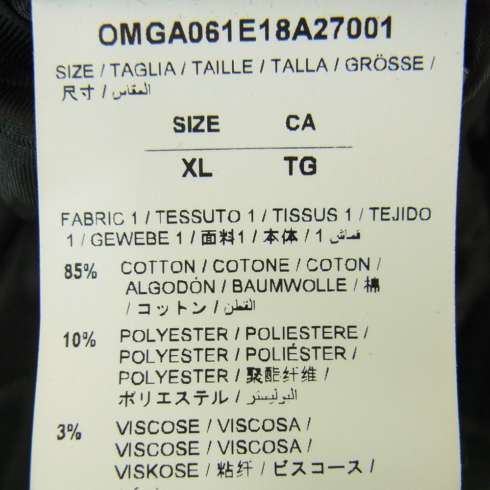 OFF-WHITE オフホワイト 18AW OMGA061E18A27001 Padded Hoodie Shirt パデッド フーディ フランネル チェック シャツ ジャケット グレー系 XL【中古】