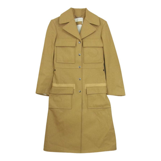 Chloe クロエ ポケット コットン ロング コート ブラウン系 36【中古】