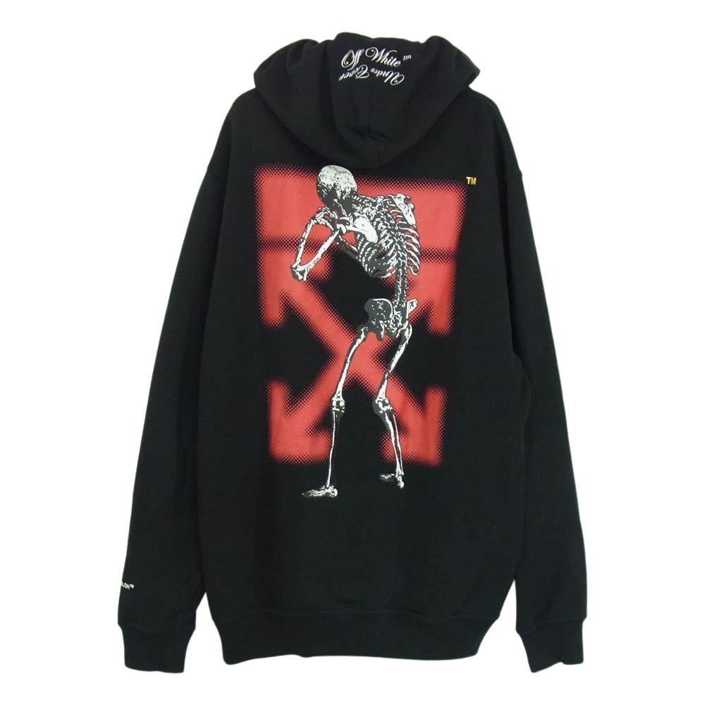 OFF-WHITE オフホワイト × UNDERCOVER アンダーカバー 19AW SKELETON REVERSE HOODIE リバーシブル パーカー ブラック系 L【中古】