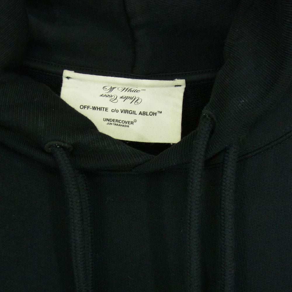 OFF-WHITE オフホワイト × UNDERCOVER アンダーカバー 19AW SKELETON REVERSE HOODIE リバーシブル パーカー ブラック系 L【中古】