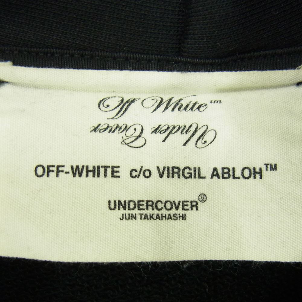 OFF-WHITE オフホワイト × UNDERCOVER アンダーカバー 19AW SKELETON REVERSE HOODIE リバーシブル パーカー ブラック系 L【中古】