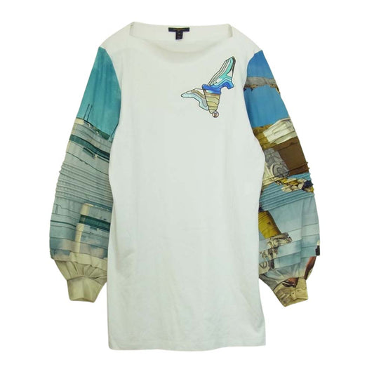 LOUIS VUITTON ルイ・ヴィトン 19SS FGDB300TF　 Printed Tshirt With Gel Patch ジェルパッチ プリント Tシャツ長袖 カットソー ホワイト系 M【中古】