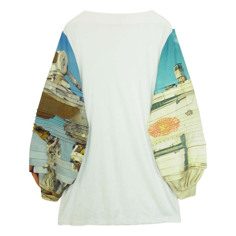 LOUIS VUITTON ルイ・ヴィトン 19SS FGDB300TF　 Printed Tshirt With Gel Patch ジェルパッチ プリント Tシャツ長袖 カットソー ホワイト系 M【中古】