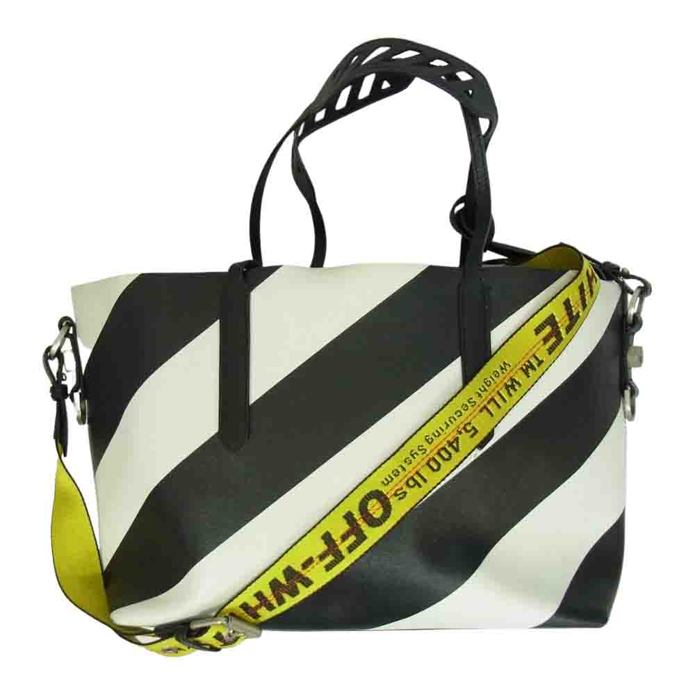 OFF-WHITE オフホワイト BINDER CLIP バインダークリップ 2WAY ショルダー トート バッグ ブラック系【中古】