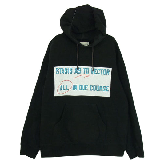 Sacai サカイ 18SS 18-01589M Stasis as to Vector All in Due Course スウェット パーカー ブラック系 3【中古】