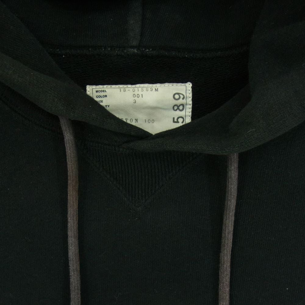 Sacai サカイ 18SS 18-01589M Stasis as to Vector All in Due Course スウェット パーカー ブラック系 3【中古】