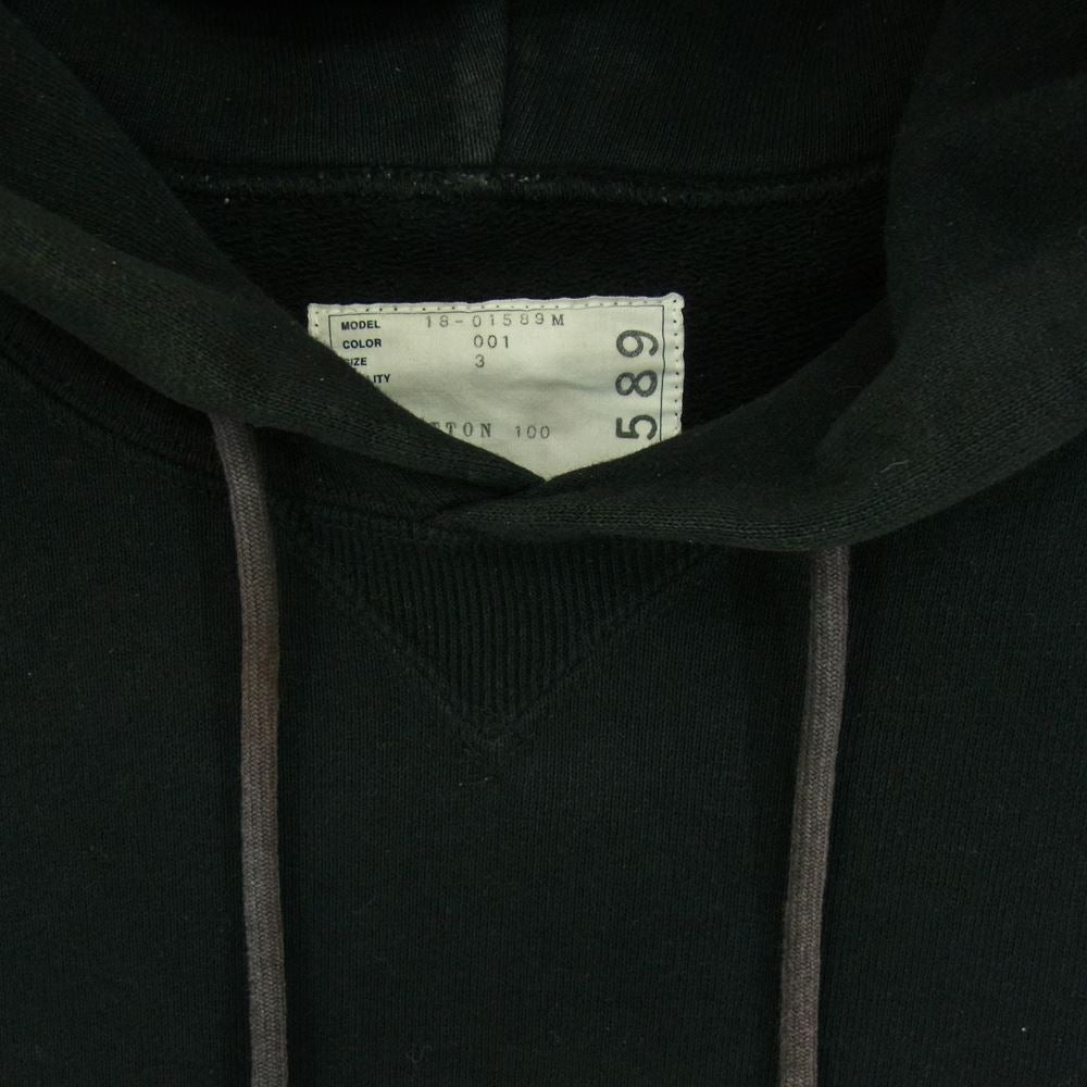 Sacai サカイ 18SS 18-01589M Stasis as to Vector All in Due Course スウェット パーカー  ブラック系 3【中古】