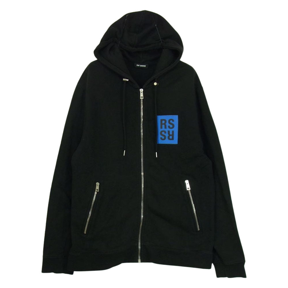 RAF SIMONS ラフシモンズ 15AW 152-182 robot hand hoodie バックプリント RSパッチ付き ジップアップ スウェット パーカー ブラック系 S【中古】