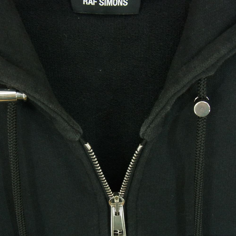 RAF SIMONS ラフシモンズ 15AW 152-182 robot hand hoodie バックプリント RSパッチ付き ジップアップ スウェット パーカー ブラック系 S【中古】