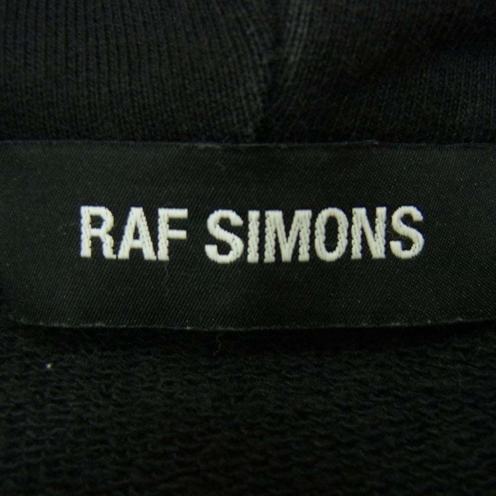 RAF SIMONS ラフシモンズ 15AW 152-182 robot hand hoodie バックプリント RSパッチ付き ジップアップ スウェット パーカー ブラック系 S【中古】