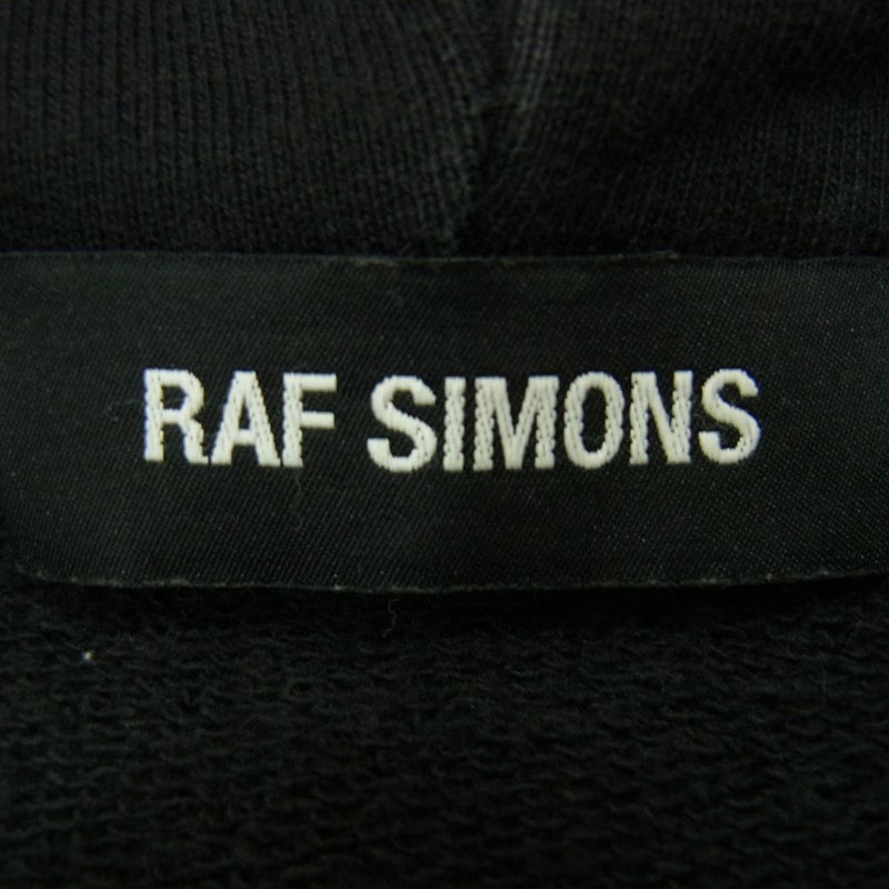 RAF SIMONS ラフシモンズ 15AW 152-182 robot hand hoodie バックプリント RSパッチ付き ジップアップ スウェット パーカー ブラック系 S【中古】
