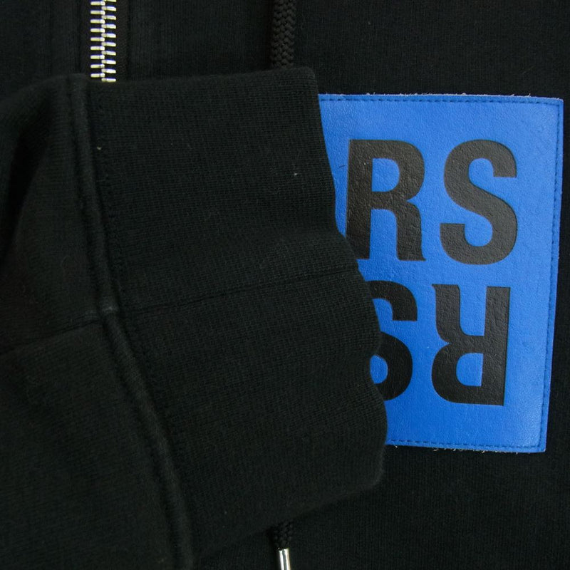 RAF SIMONS ラフシモンズ 15AW 152-182 robot hand hoodie バックプリント RSパッチ付き ジップアップ スウェット パーカー ブラック系 S【中古】