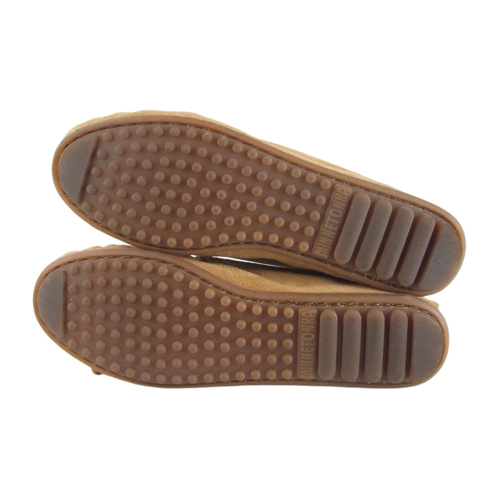 Minnetonka ミネトンカ LOTTIE MOSS ロティモス ABBEY MOC スター刺繍 スエード モカシン ベージュ系 23㎝【新古品】【未使用】【中古】