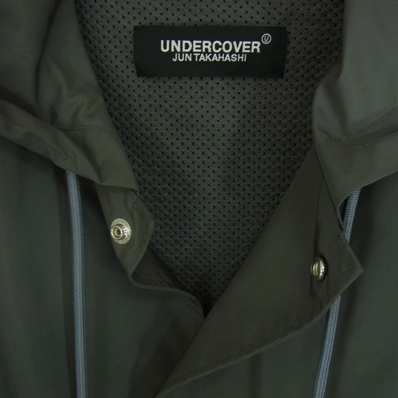 UNDERCOVER アンダーカバー 18AW UCV4312 最後の晩餐 バックプリント ナイロン フード ロング ジャケット コート グレー系 2【中古】