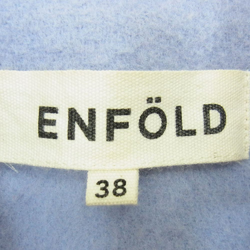 ENFOLD エンフォルド 3007A230-1720 ショートビーバー Aライン コート  ブルー系 38【中古】