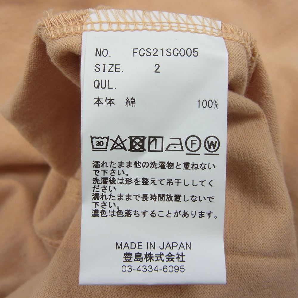 ファチーズ 21SS FCS21SC005 LIGHT BASIC TEE ライトベーシック クルーネック 半袖 Tシャツ オレンジ系 2【中古】