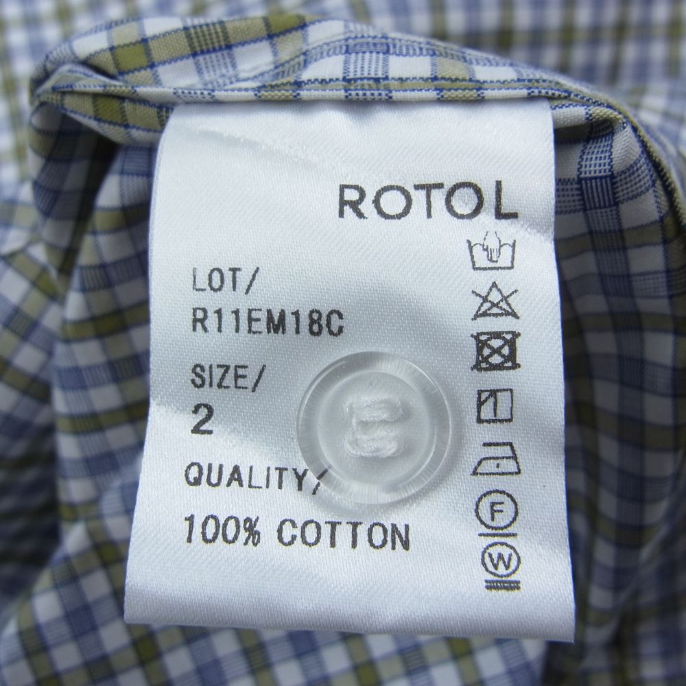 ロトル R11EM18C BASIC H/S SHIRT CHECK ベーシック チェック シャツ ベージュ系 2【中古】