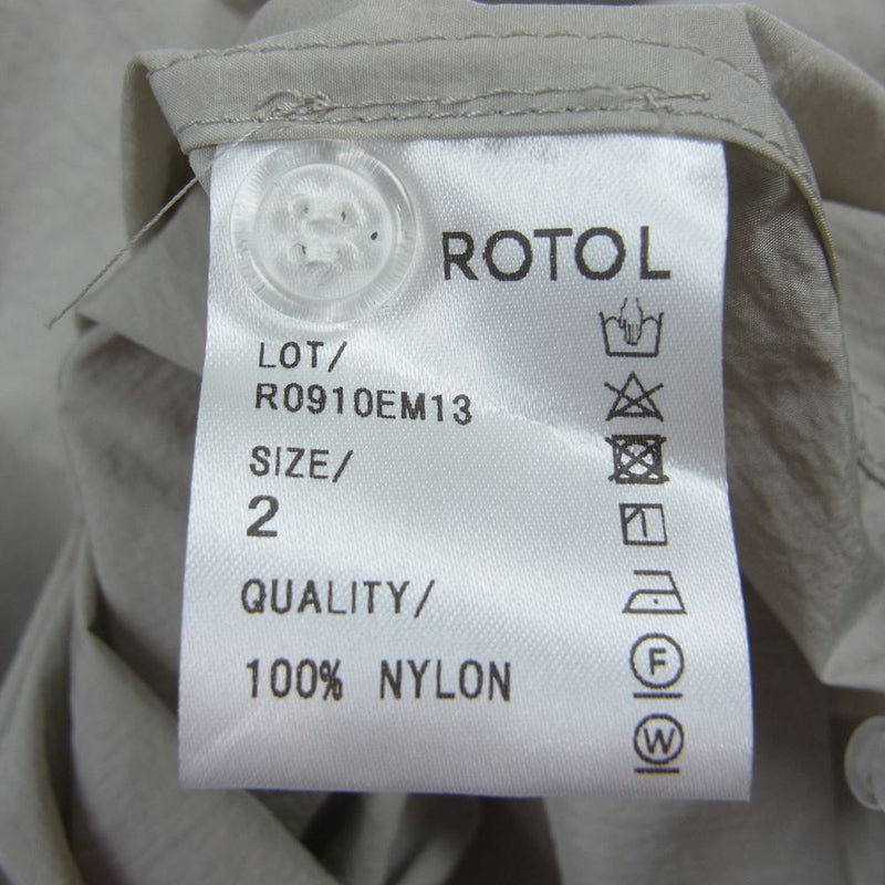 ロトル R0910EM13 H/S OPEN COLLAR SHIRT NYLON オープンカラー シャツ ナイロン サンド系 2【新古品】【未使用】【中古】