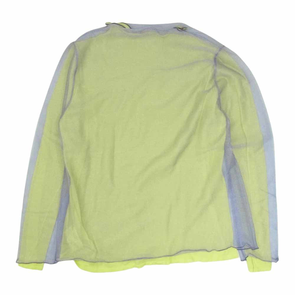 アメリヴィンテージ SIMPLE DOUBLE COLOR TOP シンプル ダブルカラー トップ シアー ニット 長袖 セーター イエロー イエロー系 F【極上美品】【中古】
