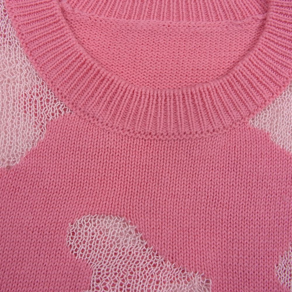 アメリ ヴィンテージ 01210160260 DEVORER SHEER KNIT シアー ニット 長袖 セーター ピンク系 F【新古品】【未使用】【中古】