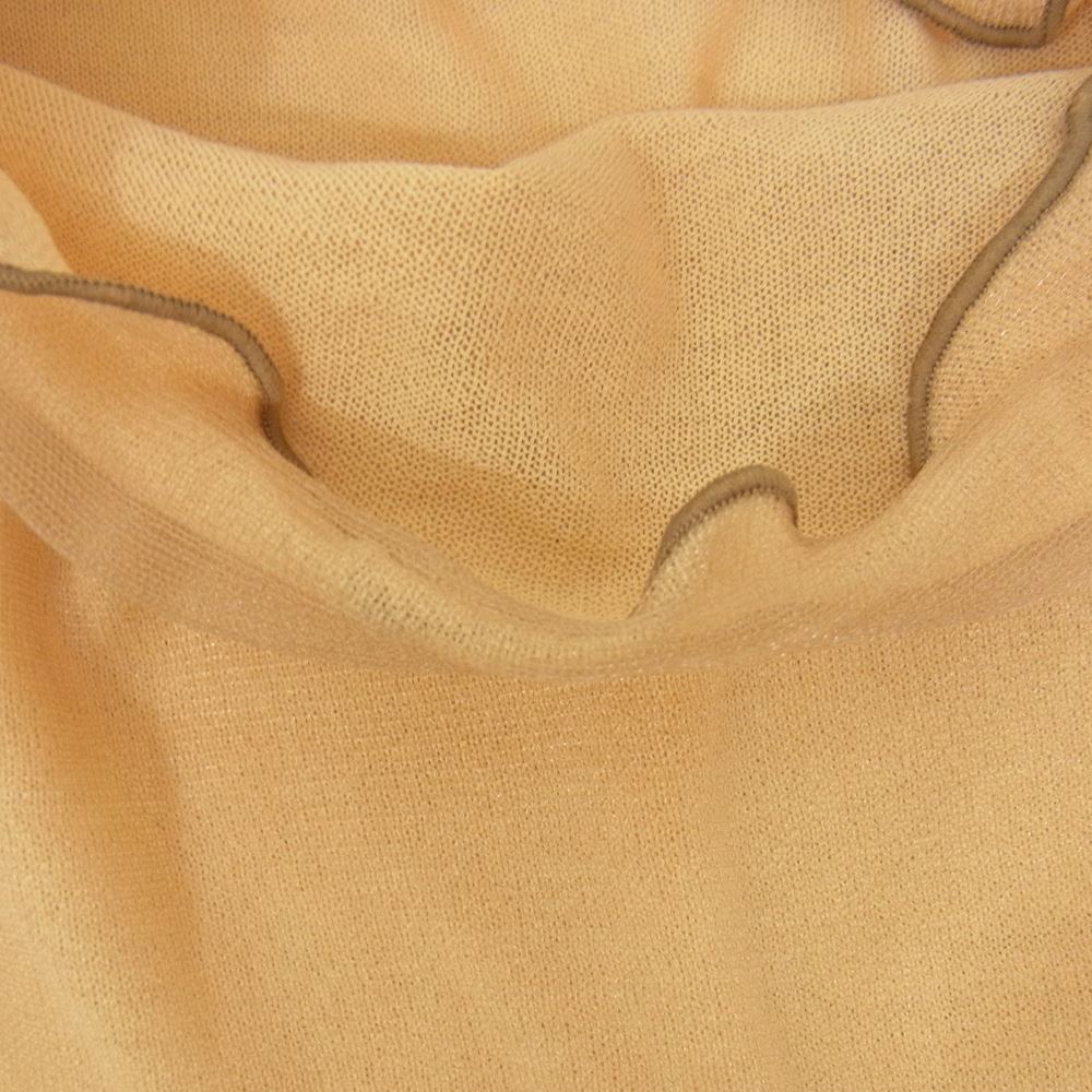 アメリヴィンテージ SIMPLE DOUBLE COLOR TOP シンプル ダブルカラー トップ シアー ニット 長袖 セーター ベージュ ベージュ系 F【極上美品】【中古】
