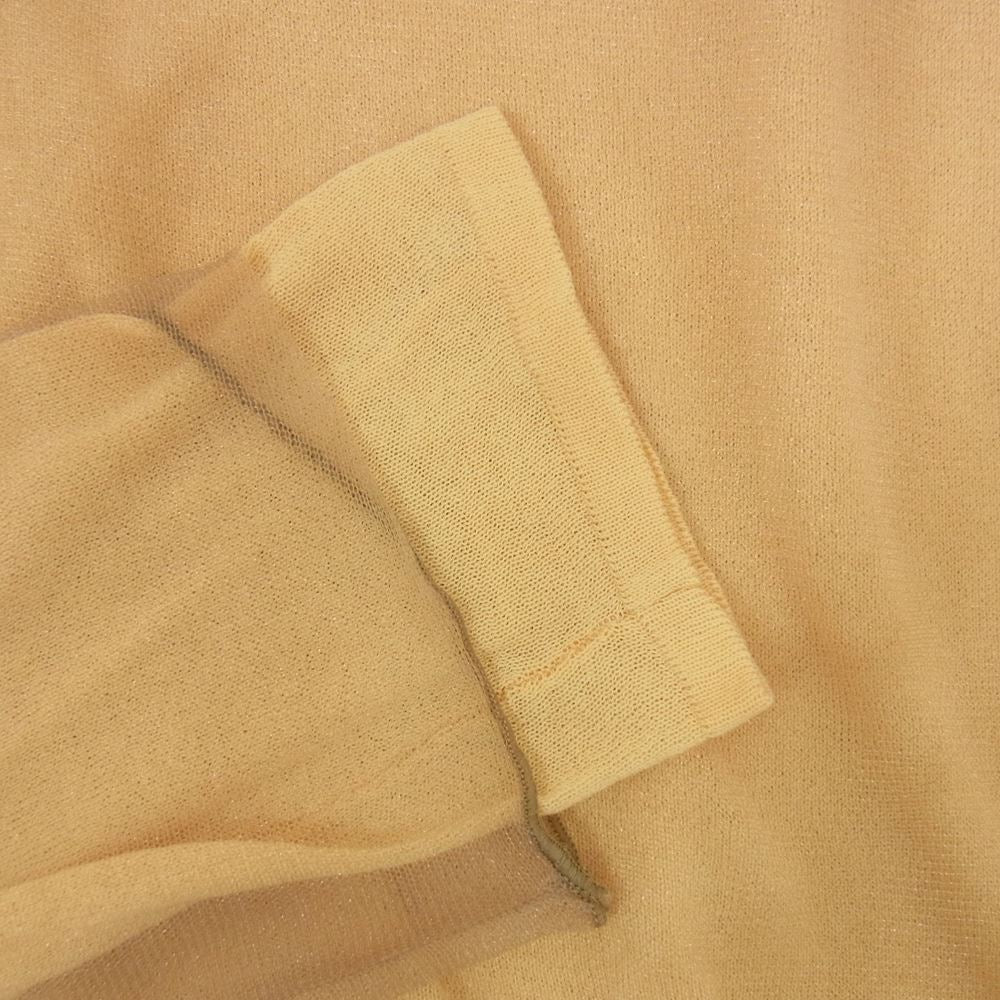 アメリヴィンテージ SIMPLE DOUBLE COLOR TOP シンプル ダブルカラー トップ シアー ニット 長袖 セーター ベージュ ベージュ系 F【極上美品】【中古】