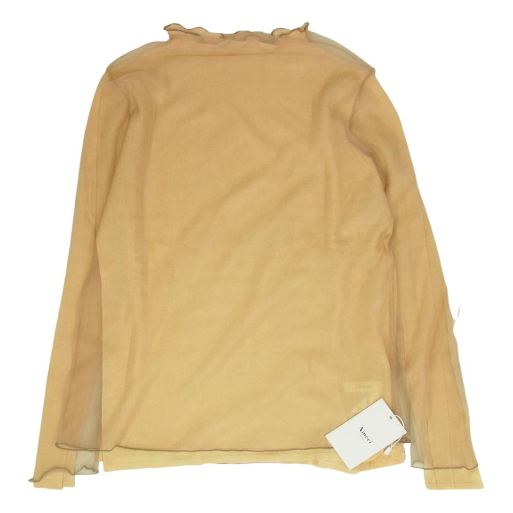 アメリヴィンテージ SIMPLE DOUBLE COLOR TOP シンプル ダブルカラー トップ シアー ニット 長袖 セーター ベージュ ベージュ系 F【極上美品】【中古】