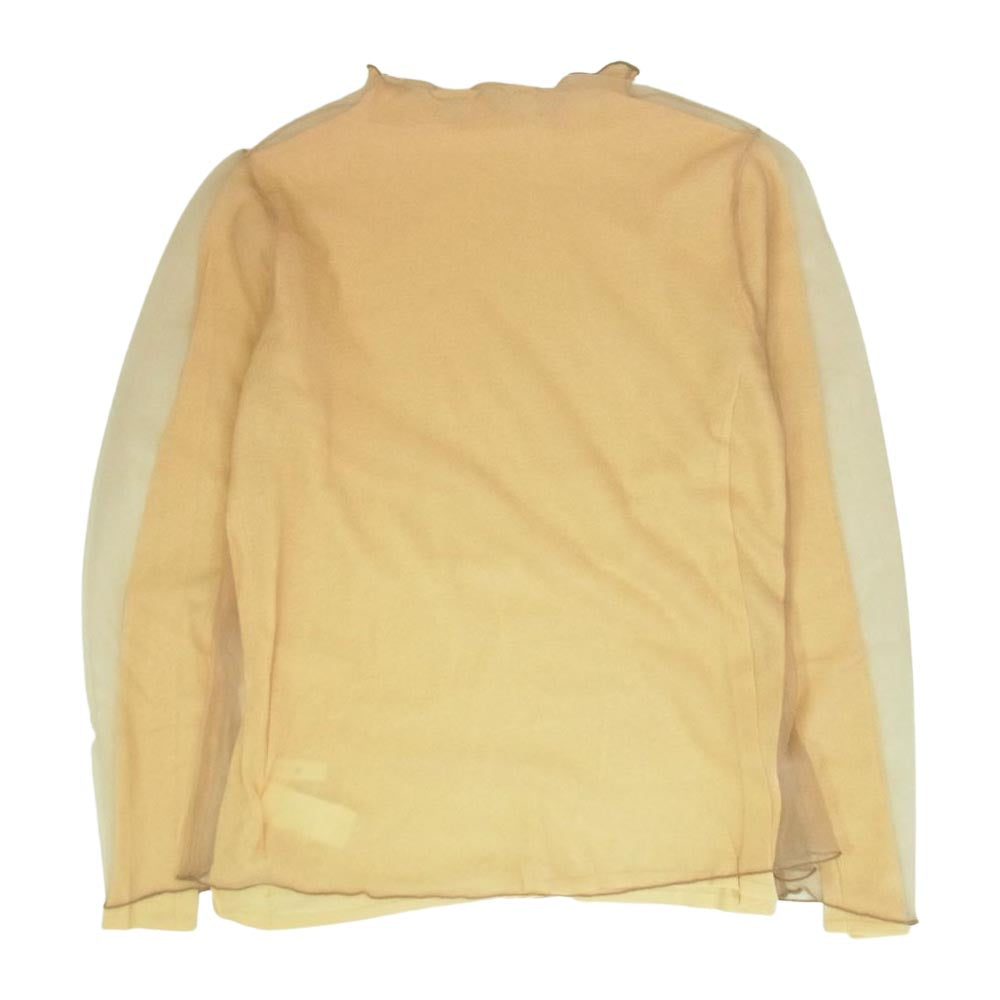 アメリヴィンテージ SIMPLE DOUBLE COLOR TOP シンプル ダブルカラー トップ シアー ニット 長袖 セーター ベージュ ベージュ系 F【極上美品】【中古】