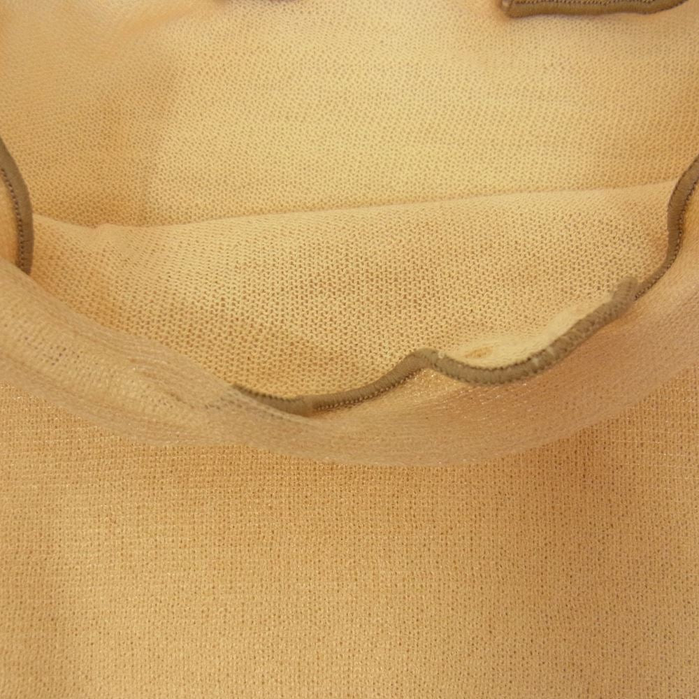 アメリヴィンテージ SIMPLE DOUBLE COLOR TOP シンプル ダブルカラー トップ シアー ニット 長袖 セーター ベージュ ベージュ系 F【極上美品】【中古】