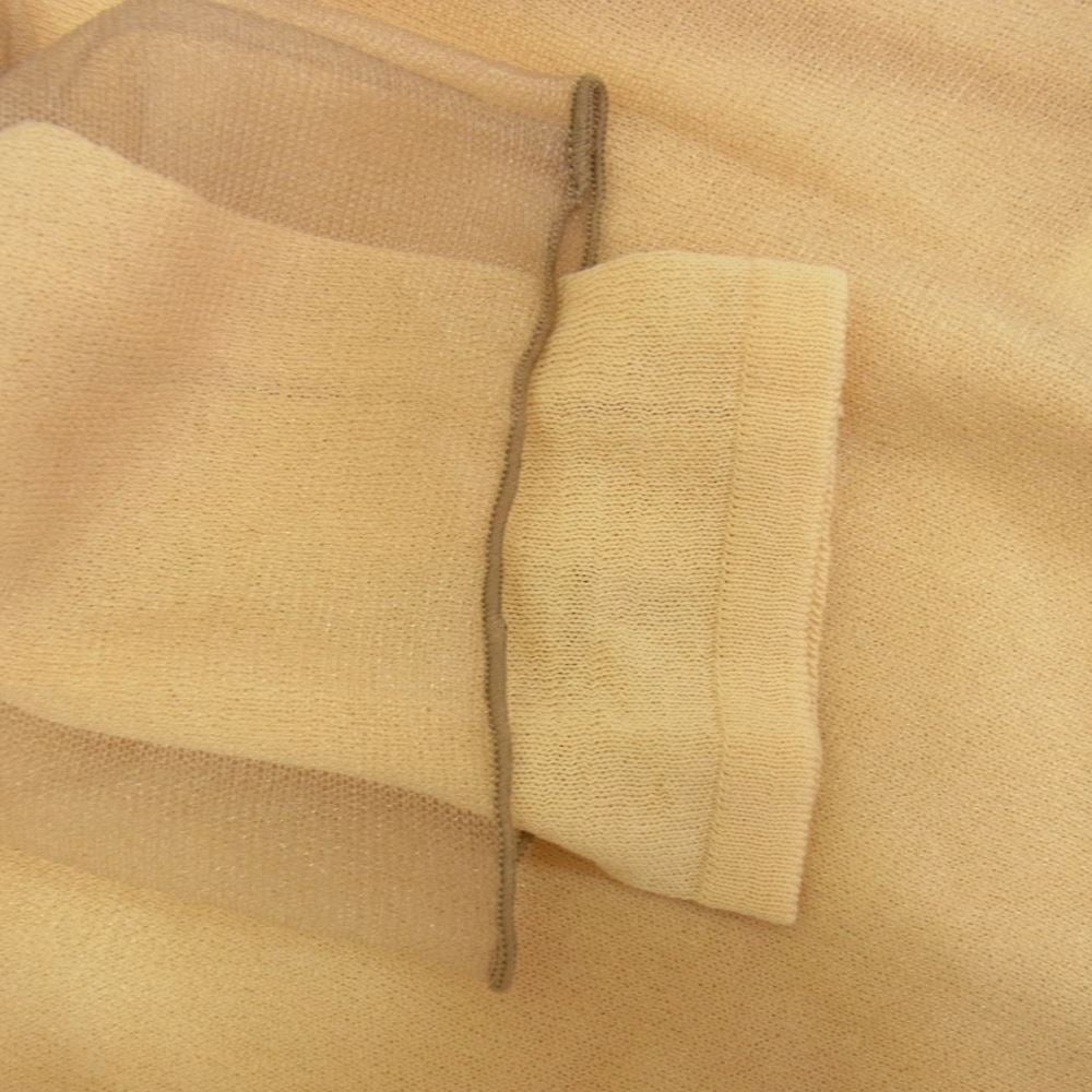 アメリヴィンテージ SIMPLE DOUBLE COLOR TOP シンプル ダブルカラー トップ シアー ニット 長袖 セーター ベージュ ベージュ系 F【極上美品】【中古】