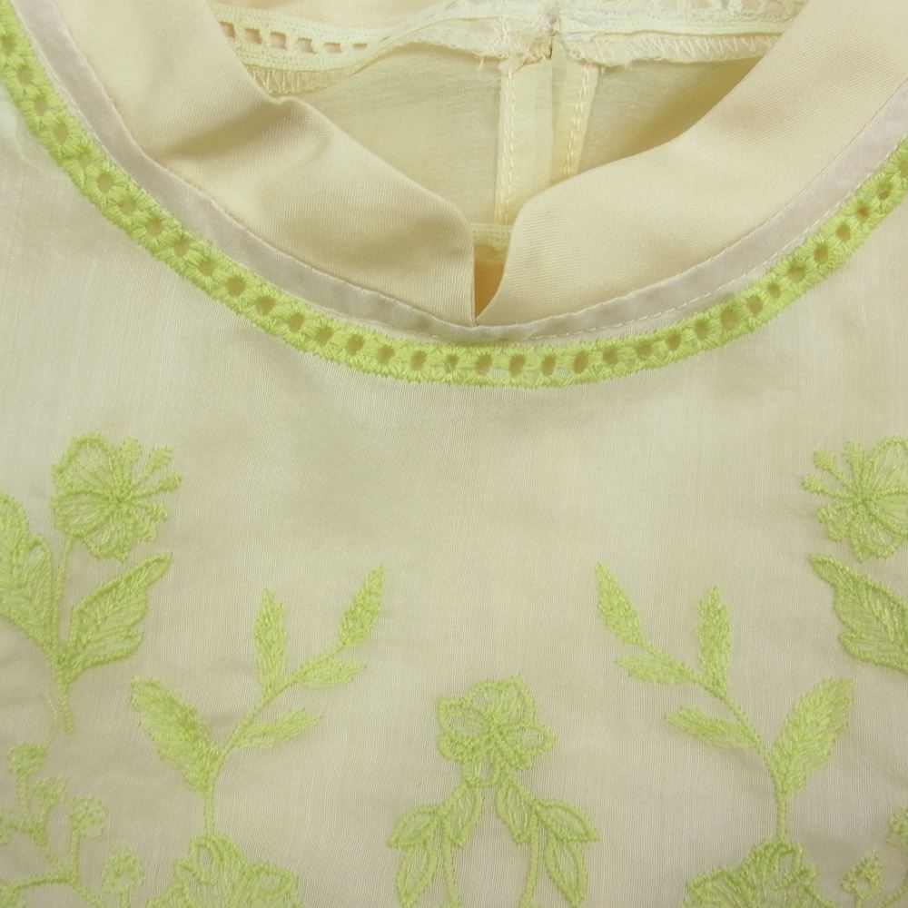 アメリ ヴィンテージ 22SS 01210430580 シースルー ブラウス シャツ 刺繍 ベスト セット イエロー系 F【新古品】【未使用】【中古】