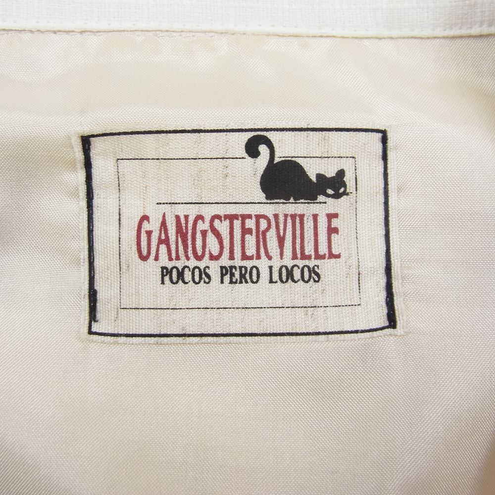 GANGSTERVILLE ギャングスタービル GSV-18-AW-33 ガール 総柄 開襟 オープンカラー 長袖 シャツ ホワイト系 L【中古】