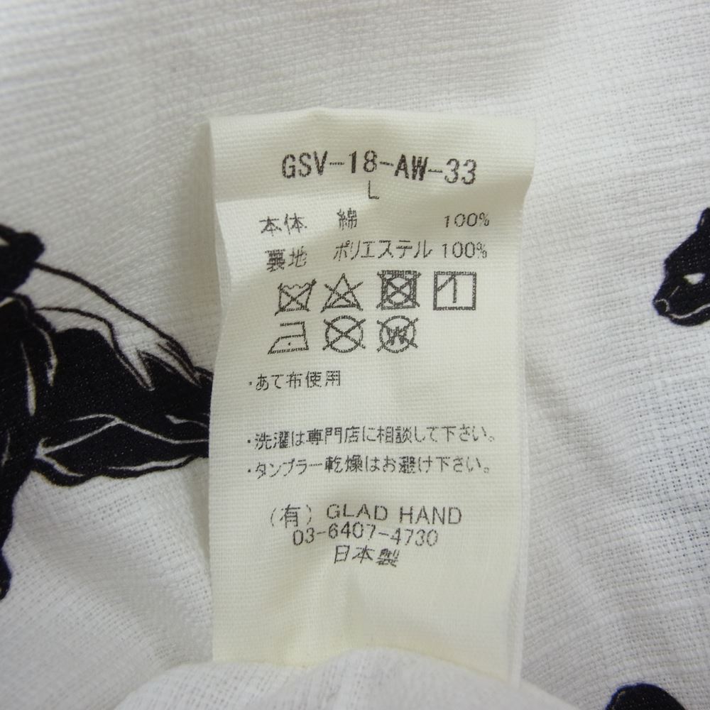 GANGSTERVILLE ギャングスタービル GSV-18-AW-33 ガール 総柄 開襟 オープンカラー 長袖 シャツ ホワイト系 L【中古】