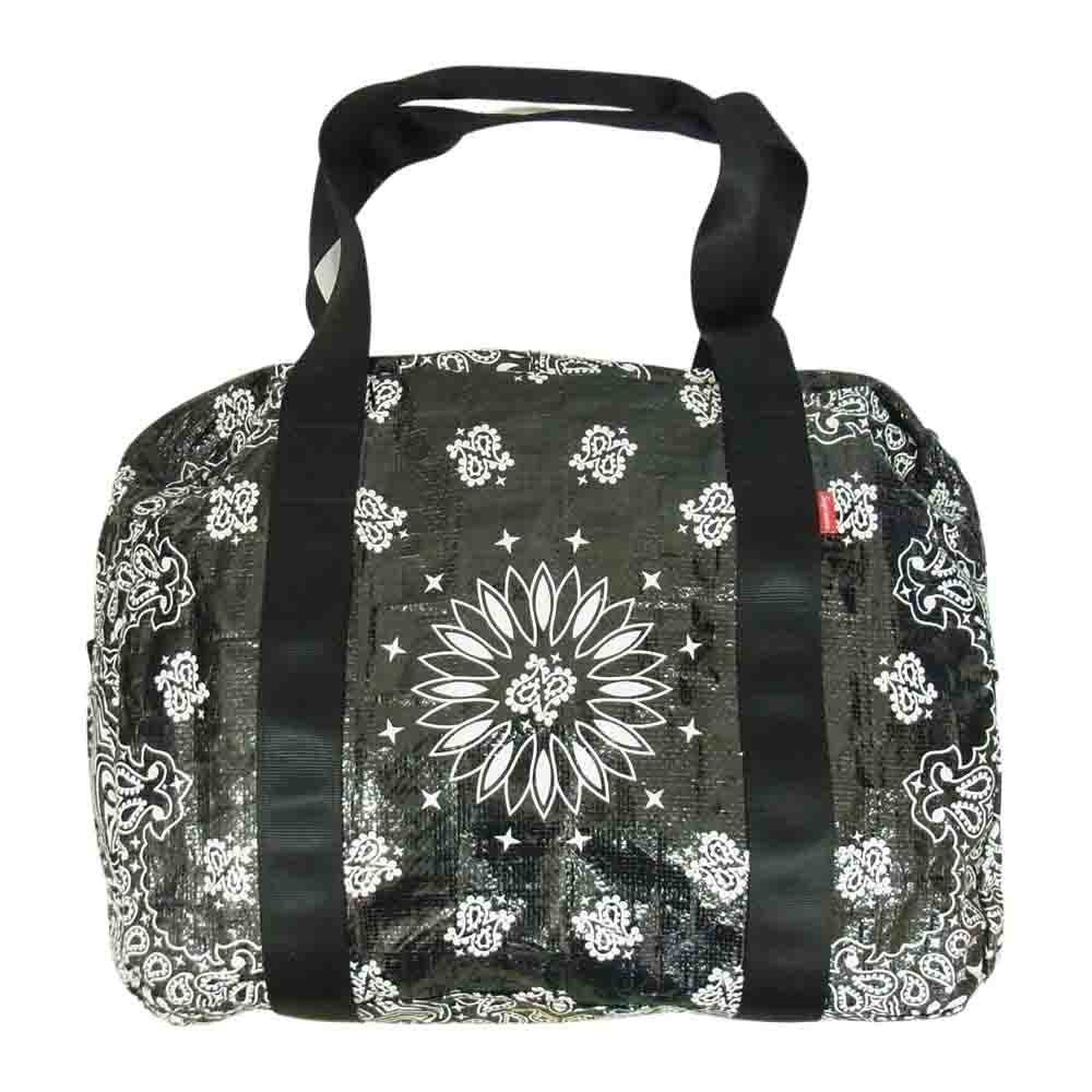 Supreme シュプリーム 21SS  Bandana Tarp Small Duffle Bag バンダナ タープ スモール ダッフルバッグ ナイロンバック ボックスロゴ バッグ  ブラック系【中古】