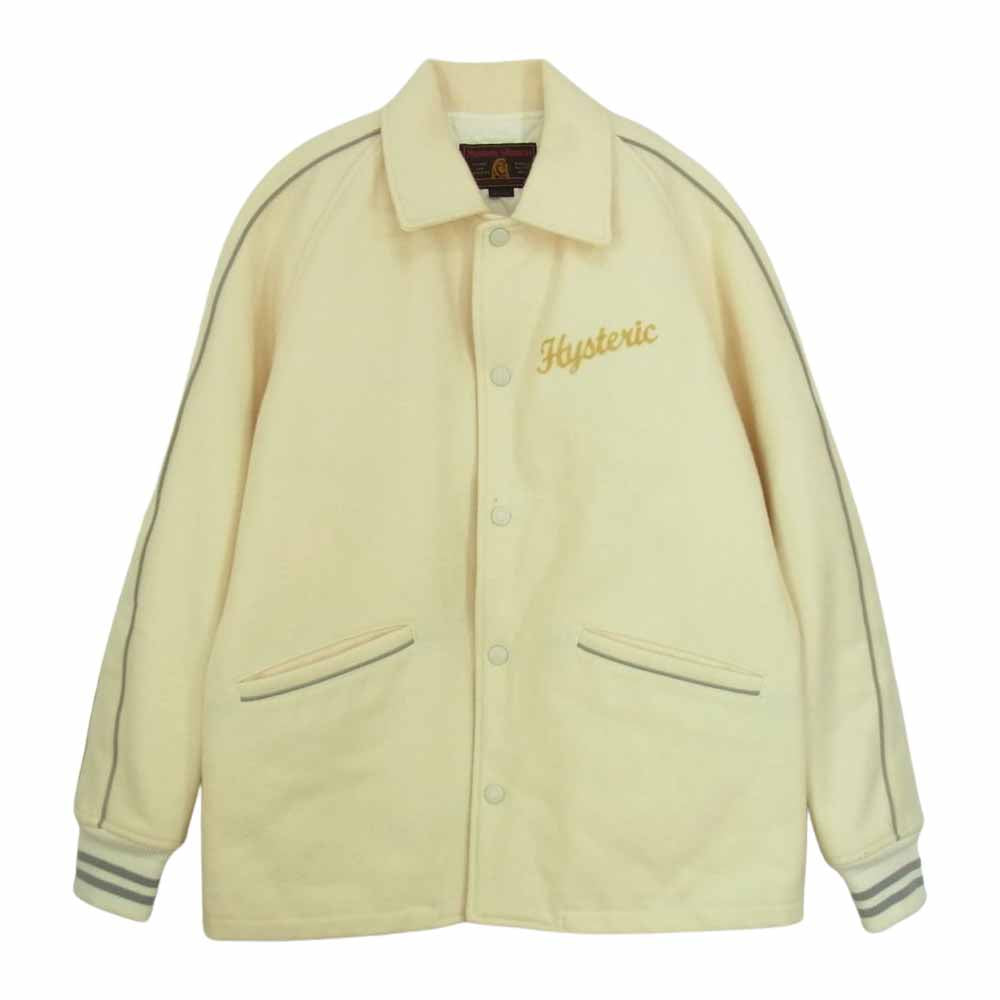 HYSTERIC GLAMOUR ヒステリックグラマー 0243AB02 メルトンコーチJKT スタジアム ジャンパー オフホワイト系 M【中古】