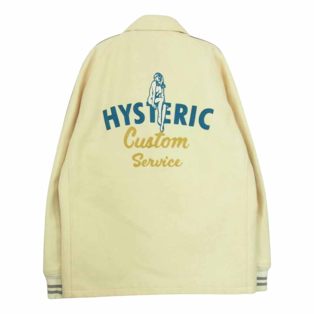 HYSTERIC GLAMOUR ヒステリックグラマー 0243AB02 メルトンコーチJKT スタジアム ジャンパー オフホワイト系 M【中古】
