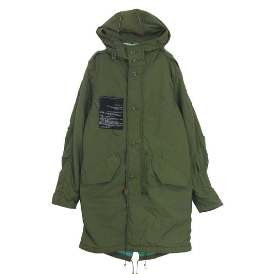 SOPHNET. ソフネット 17AW  SOPH-178167 × Tom Hingston トムヒンストン × ALPHA  アルファ カスタム モッズ パーカー カーキ系 S【中古】