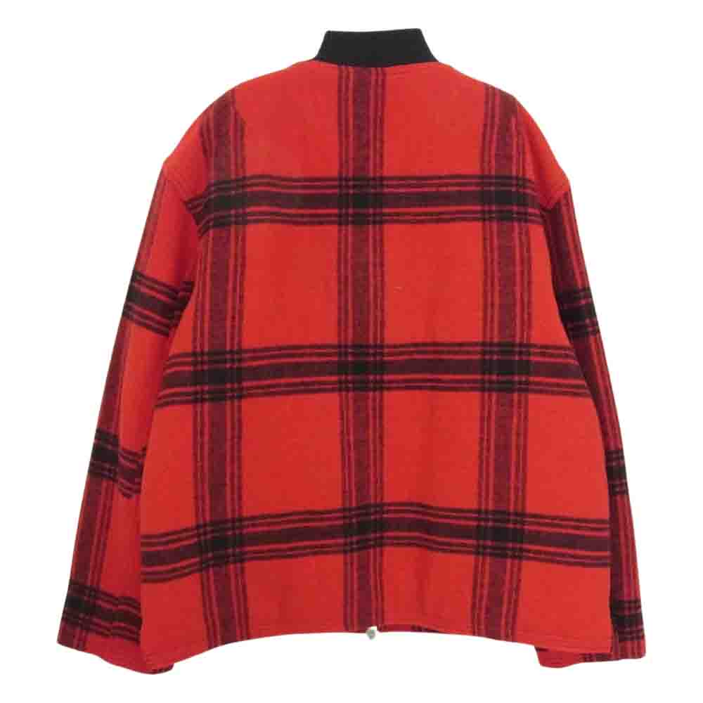Supreme シュプリーム 19SS Zip Car Jacket ウール チェック ジップ カー ブルゾン ジャケット レッド系 S【中古】