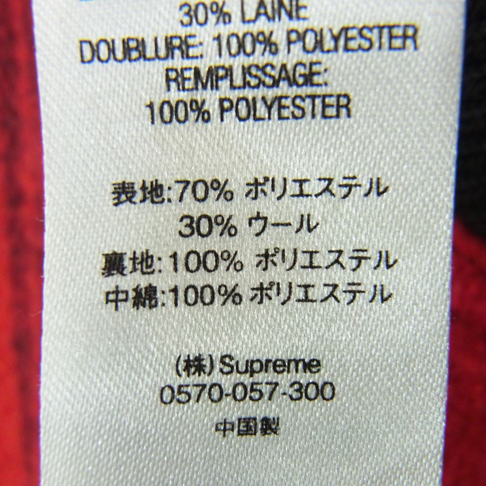 Supreme シュプリーム 19SS Zip Car Jacket ウール チェック ジップ カー ブルゾン ジャケット レッド系 S【中古】