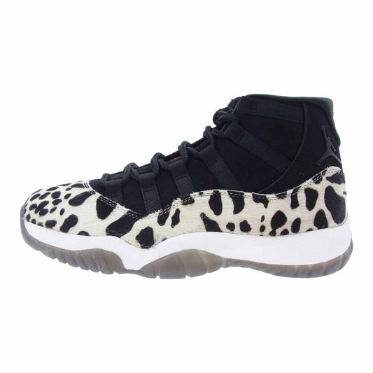 NIKE ナイキ AR0715-010 WMNS AIR JORDAN 11 ANIMAL ハラコ エアジョーダン スニーカー ブラック系 26cm【美品】【中古】