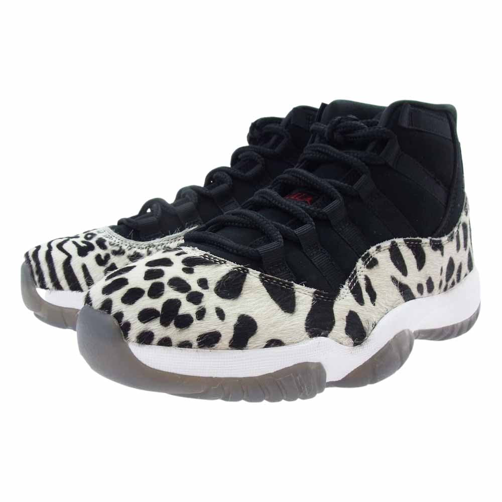 NIKE ナイキ AR0715-010 WMNS AIR JORDAN 11 ANIMAL ハラコ エアジョーダン スニーカー ブラック系 26cm【美品】【中古】
