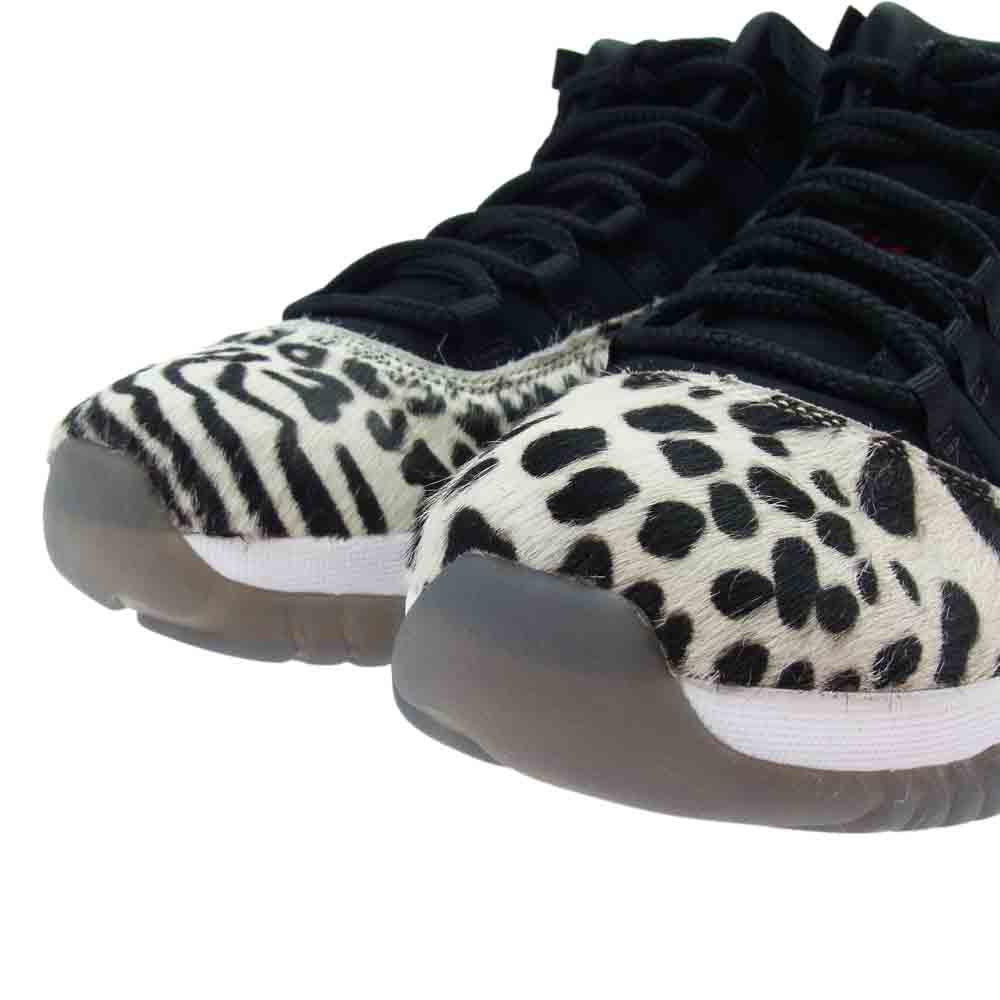 NIKE ナイキ AR0715-010 WMNS AIR JORDAN 11 ANIMAL ハラコ エアジョーダン スニーカー ブラック系 26cm【美品】【中古】