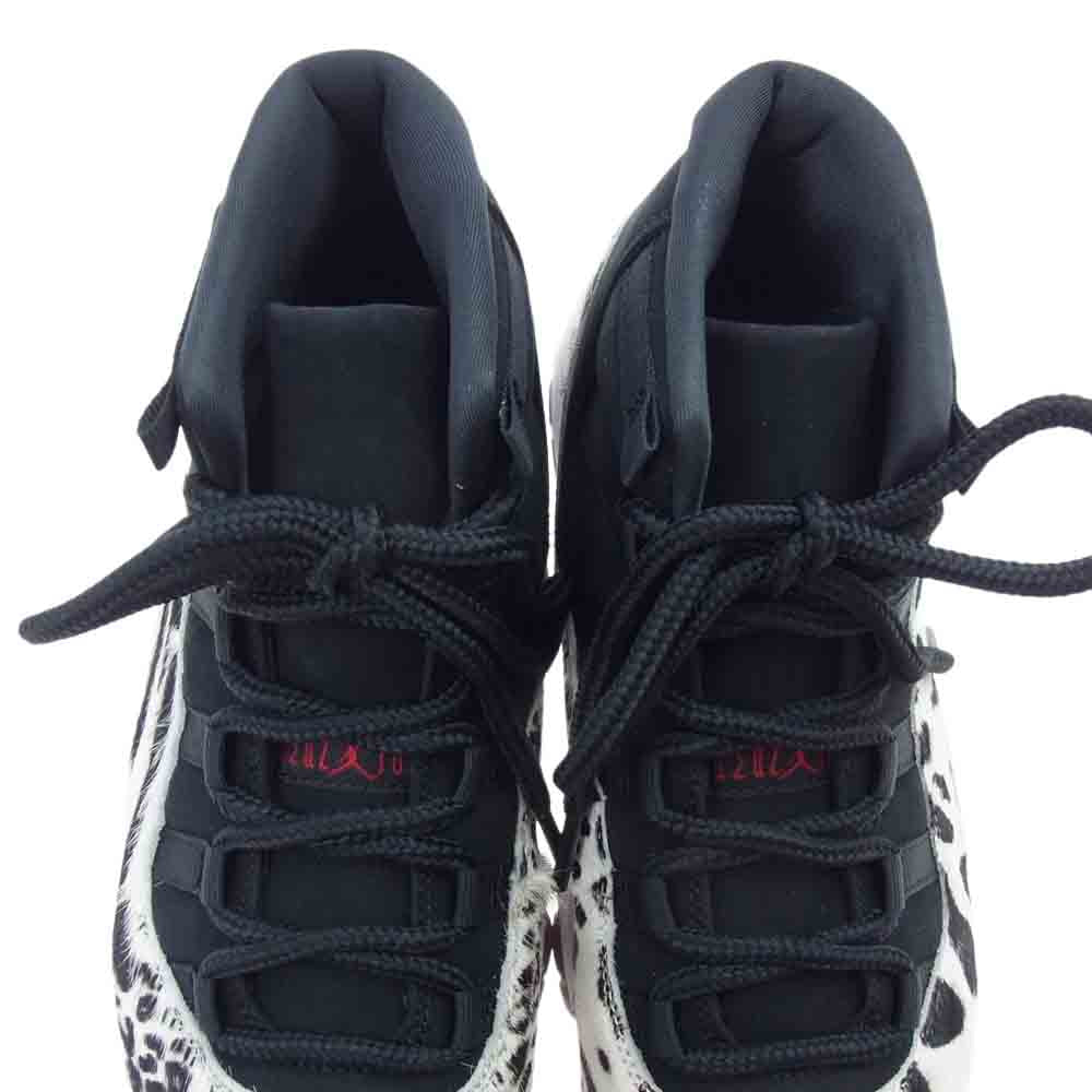 NIKE ナイキ AR0715-010 WMNS AIR JORDAN 11 ANIMAL ハラコ エアジョーダン スニーカー ブラック系 26cm【美品】【中古】