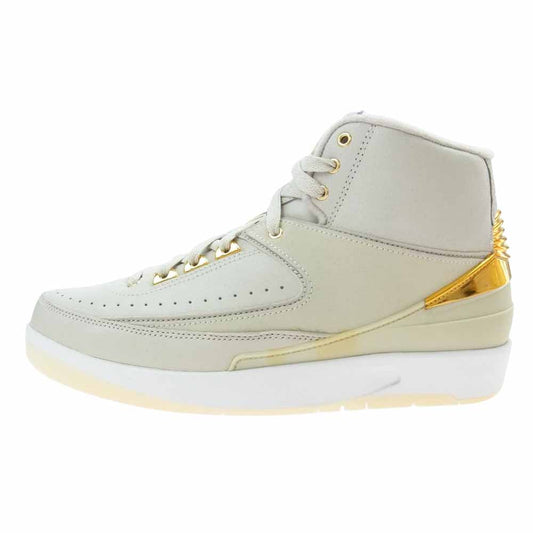 NIKE ナイキ 866035 001 AIR JORDAN 2 RETRO Q54 QUAI 54  light bone metallic gold-white エア ジョーダン レトロ  グレー系 26cm【極上美品】【中古】