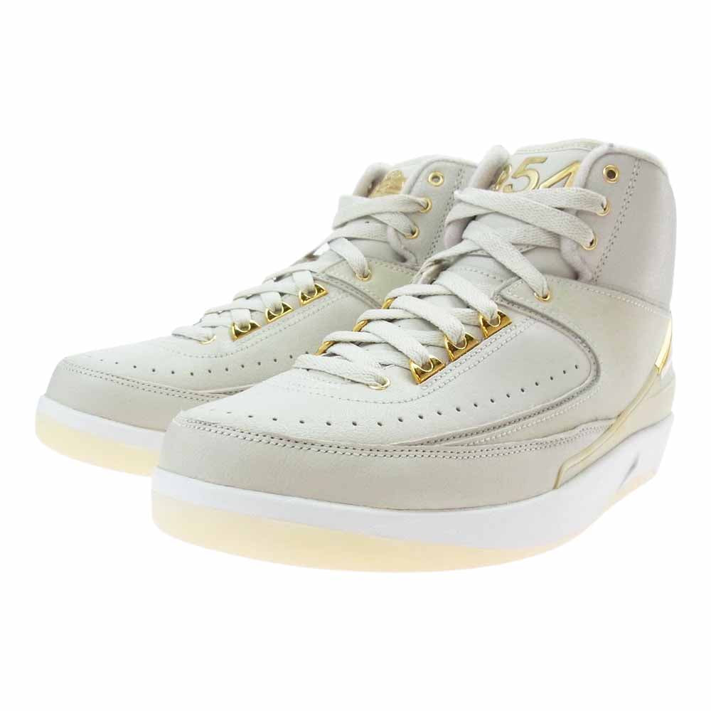 NIKE ナイキ 866035 001 AIR JORDAN 2 RETRO Q54 QUAI 54  light bone metallic gold-white エア ジョーダン レトロ  グレー系 26cm【極上美品】【中古】